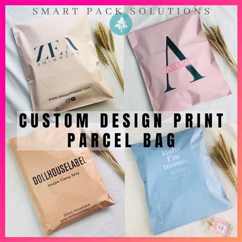 Custom Design Logo Print Pastel Matte Parcel Bag Courier Bag Packaging
