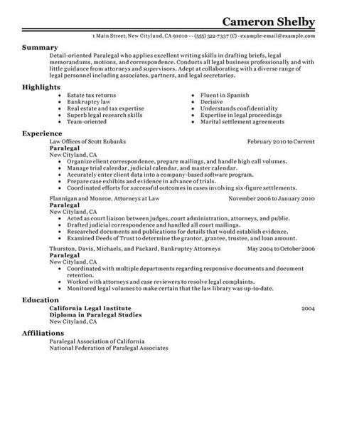 Best Paralegal Resume Example From Professional Resume Writing Service