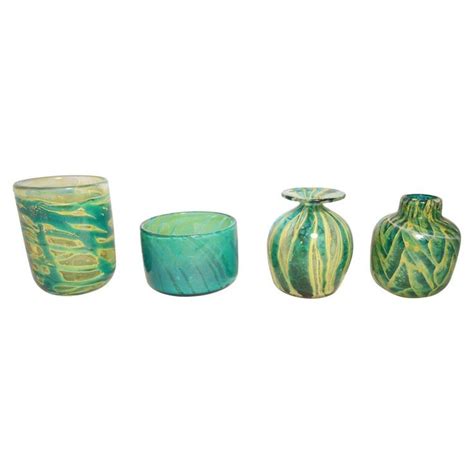 Mdina Glass Vases And Bowl From Malta Circa 1960 Glass Vase Vases And Vessels Glass Set