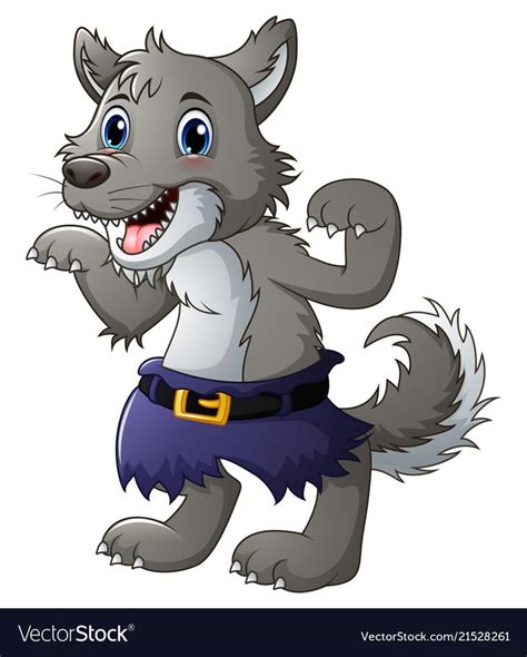 illustration of Funny cartoon wolf. Download a Free Preview or High ...