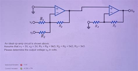 Solved An Ideal Op Amp Circuit Is Shown Aboveassume That V1