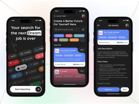 Job Finder App Mobile App Design Inspiration App Interface Design
