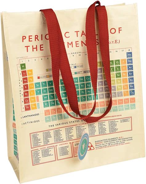 Rex London Reusable Periodic Table Recycled Shopping Bag Amazon Co Uk