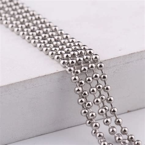 Onwear Pcs Cm Mm Ball Chain Stainless Steel Diy Beaded Chains