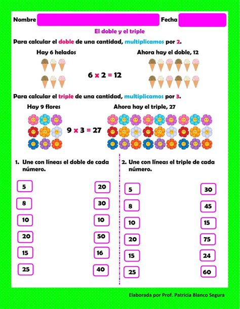 Actividad Online De El Doble Y El Triple Para Tercero Primaria Puedes