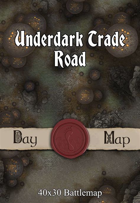 40x30 Battlemap Underdark Trade Road Seafoot Games Caverns