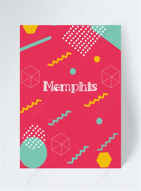 Memphis Flyer On Red Background Template Imagepicture Free Download
