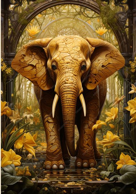 Premium AI Image | elephant art elephant painting elephant walking artwork