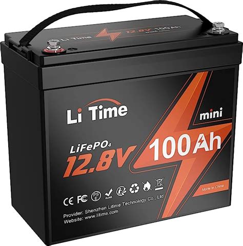 LiTime 12V 100Ah Mini LiFePO4 Lithium Batterie Max 15000 Deep Cycles