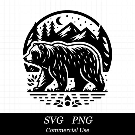 Forest Mountain Bear Svg Png Mountain Svg Animal Svg Svg Files For