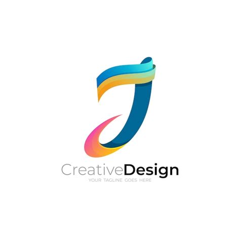 Vector De Logotipo J Logotipo De Letra J Con Diseño Simple Colorido