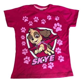 Camiseta Infantil Manga Curta Personagem Skye Patrulha Canina