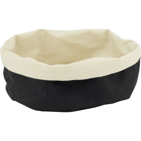 Textile Bread Basket Black Latte 25x18cm Horecano