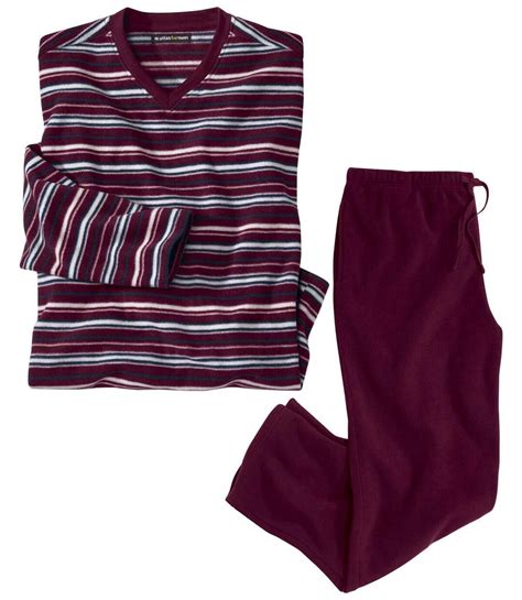 Pyjama Rayé En Micropolaire Homme Bordeaux Atlas For Men