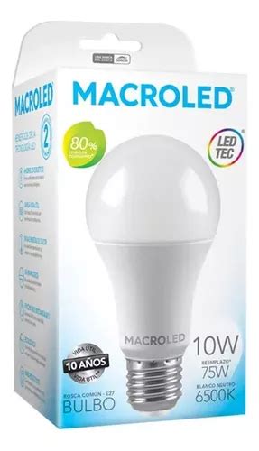 Lampara Led Bulbo W E A Luz Fria K Macroled X U Color De La