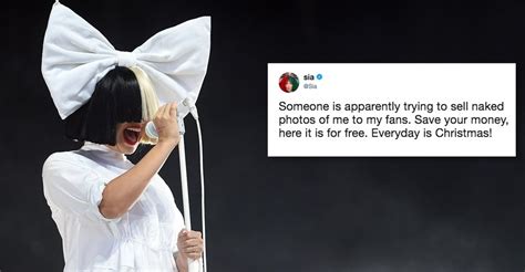 After Someone Tried Selling Her Nude Photos Sia Shared Them On Twitter Upworthy