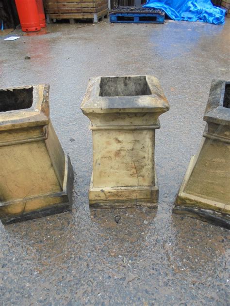 Square Base Buff Chimney Pot Planters Authentic Reclamation