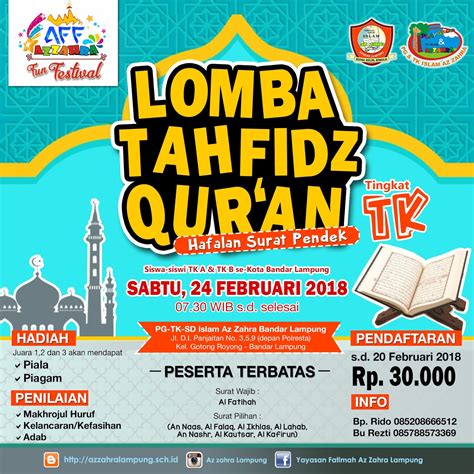 Lomba Hafalan Surat Pendek Untuk Usia TK Se Kota Bandar Lampung