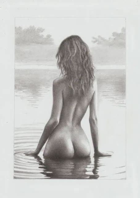 FEMME NUE SEXY erotique drawing erotica Dessin Original signé Ricard