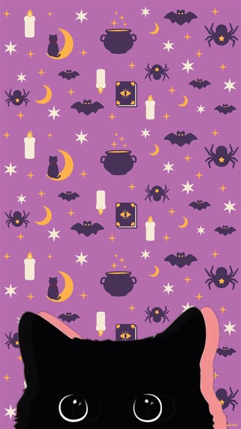 Wallpaper black cat Halloween 🎃 in 2022 | Halloween wallpaper iphone ...