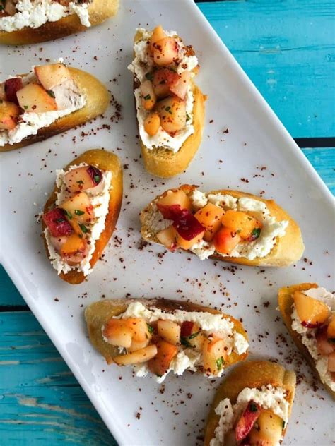 Peach Bruschetta With Creamy Goat Cheese Donuts Crumpets