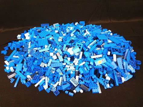 Lot Detail 65 Pounds Loose Blue Lego Bricks Light Blue To Dark Blue