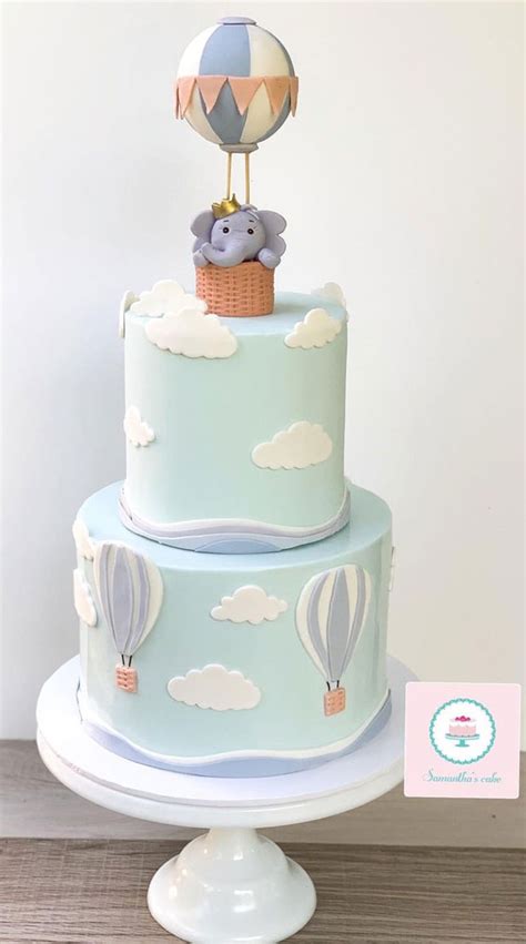 Cute Hot Air Balloon Cake Designs Two Tier Hot Air Balloon Cake