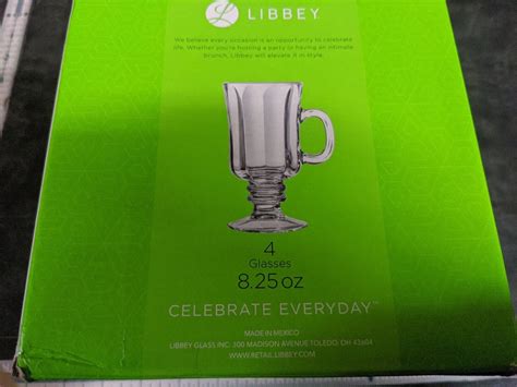 Libbey Milan 8 Ounce Irish Coffee Mug In Optic 4 Piece Set For Sale Online Ebay