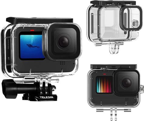 TELESIN 60M Boîtier étanche pour Gopro Hero 11 10 9 Black Plongée sous