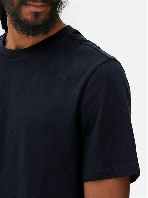 Mens Navy Crew Neck Regular Fit T Shirt Primark