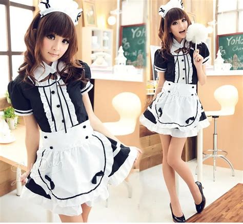 New Sexy Sweet Gothic Lolita Dress French Maid Costume Anime Cosplay