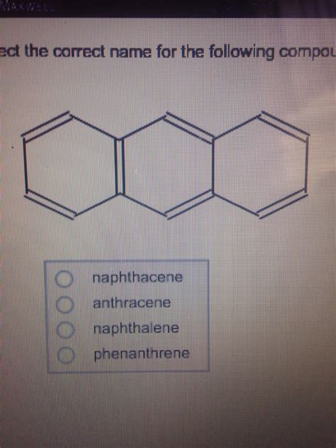 Solved Select The Correct Name For The Following Compounds