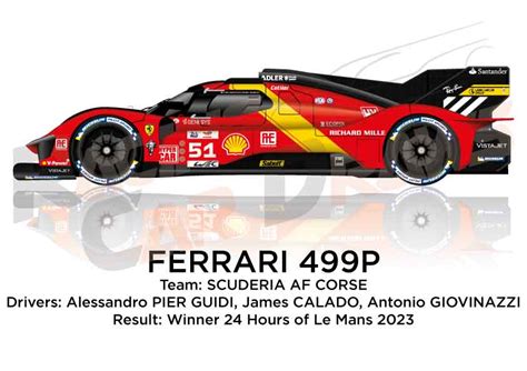 Ferrari 499P n.51 winner 24 Hours of Le Mans 2023