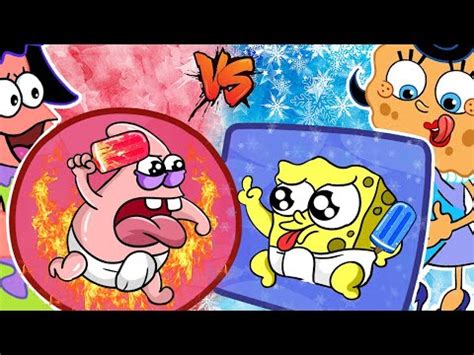 Hot Pregnant Vs Cold Pregnant HOT VS COLD FOOD CHALLENGE Spongebob Animation Slime Cat