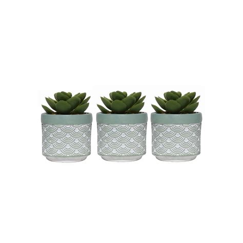 Kit 3 Vaso Cimento Cachepot Suculenta Artificial Verde Shopee Brasil