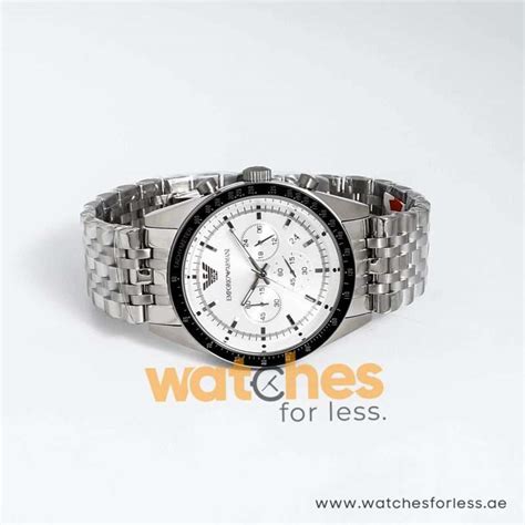 Emporio Armani Men’s Quartz Stainless Steel Silver Dial 46mm Watch ...