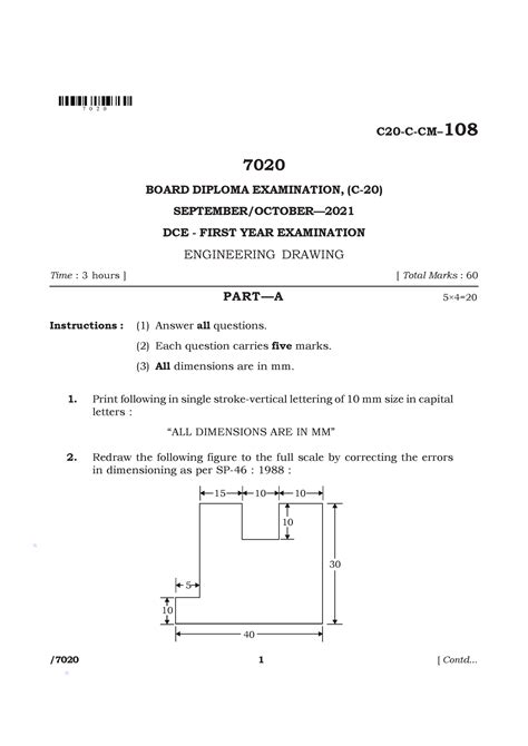 Engineering Drawing C20 Aug Sept 2021 Partóa 5 4 Instructions