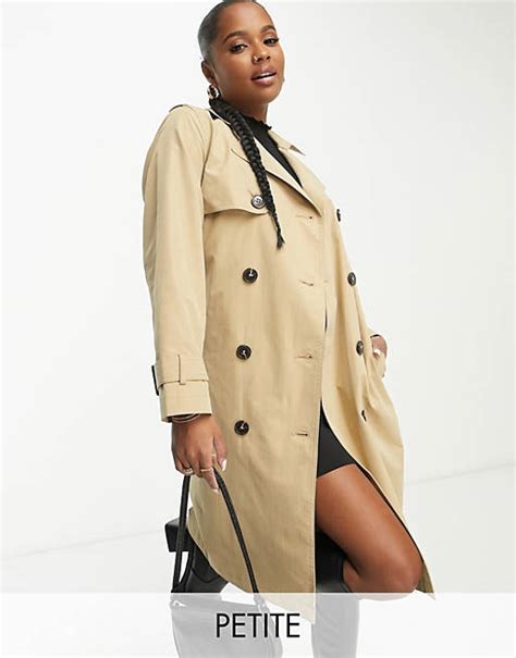 New Look Petite Trenchcoat In Camel Asos