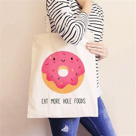 Donut Tote Bag Donut Bag Foodie T T For Foodie Tote Etsy