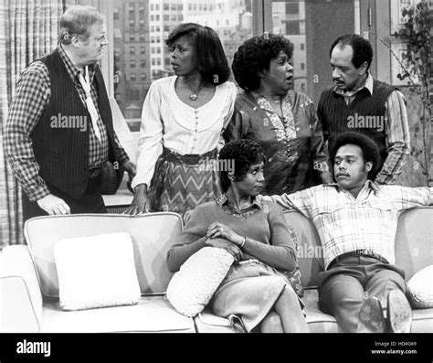 THE JEFFERSONS, standing from left: Franklin Cover, Roxie Roker, Isabel ...