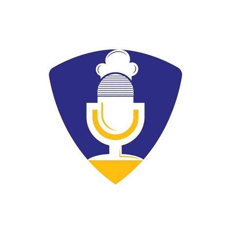 Modèle De Conception De Logo Vectoriel Podcast Chef Vecteur Premium