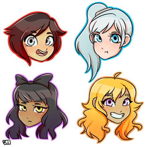 Rwby Stickers By O Kaytea On Deviantart