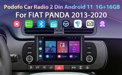 Autoradio Android Podofo Pour Fiat Panda 2013 2020 Avec CarPlay Android