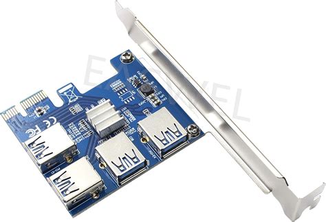 Amazon 4 Ports PCIe Riser Adapter Board PCI E 1x To 4 USB 3 0 PCI