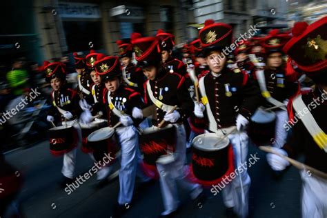 Tamborilleros Wearing Their Uniforms Take Part Editorial Stock Photo