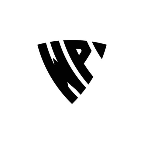 Wp Monogram Logo Letra Con Forma De Escudo Triangular Diseño De Estilo Aislado Sobre Fondo