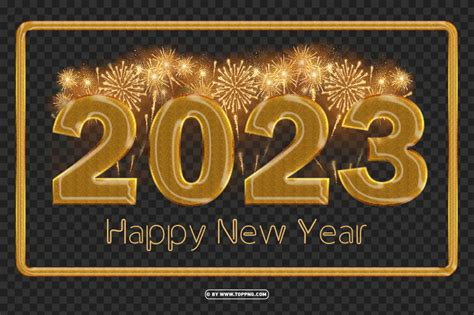 Free download | HD PNG golden fireworks 2023 card design png background - Image ID 488365 | TOPpng