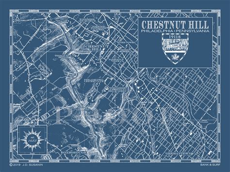 Map of Chestnut Hill, PA | Custom maps | Bank and Surf