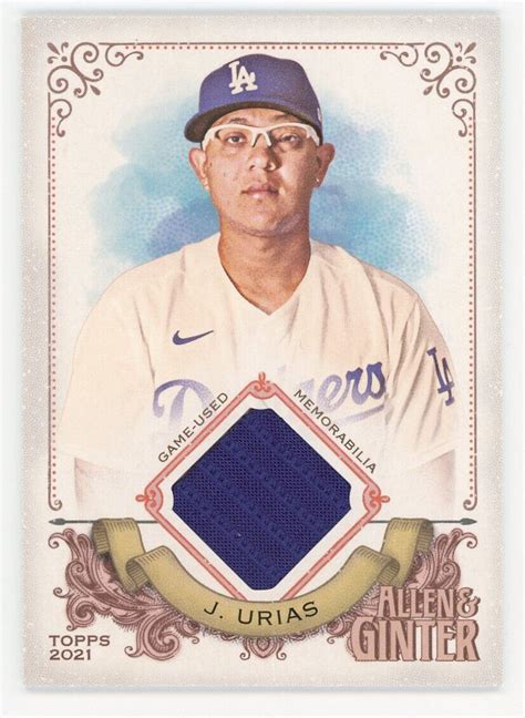 Julio Urias Topps Allen Ginter Relic Jersey Memorabilia Card