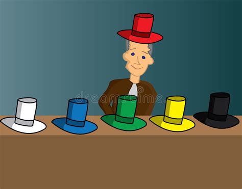 Sex T Nkande Hattar Stock Illustrationer Illustration Av Fokus